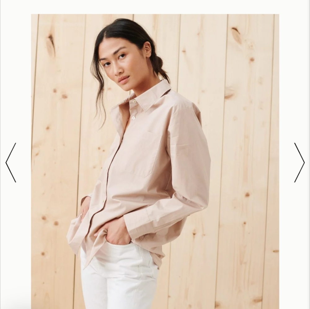 Jenni kayne blush colored boyfriend shirt in extra small ( XS )